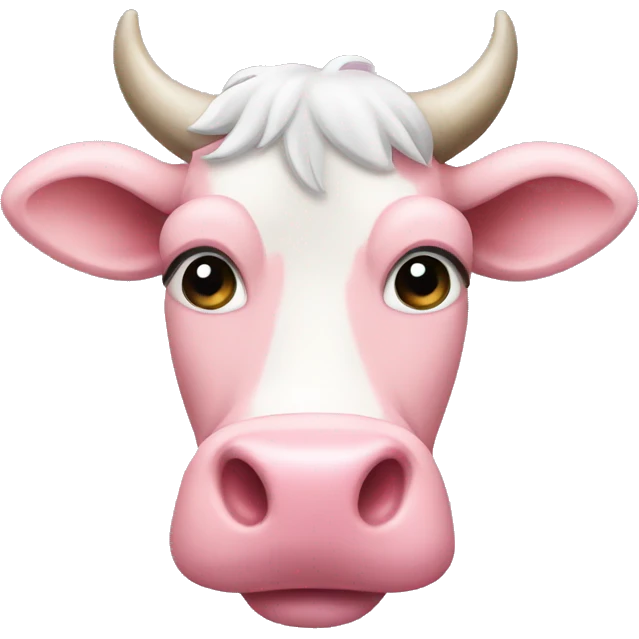 Pastel pink cow emoji