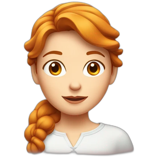 Fille rousse aux yeux clairs et teint clair qui regarde la télé emoji