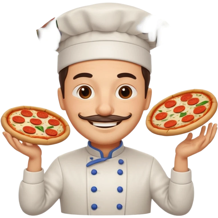 smiling Italian chef spinning pizza dough emoji