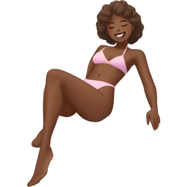 girl tanning on the beach (pastel colors, aesthetic)  emoji