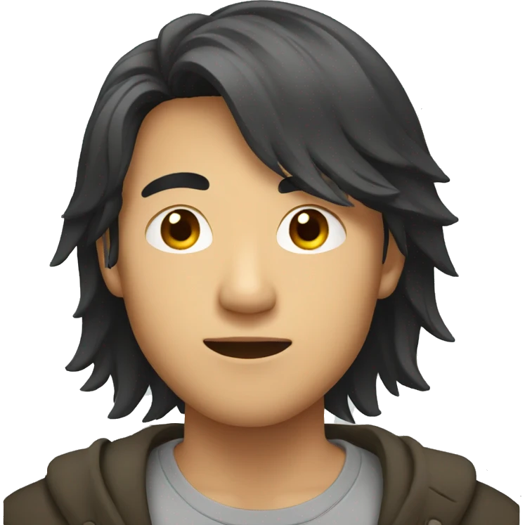 asian guy with long hair emoji