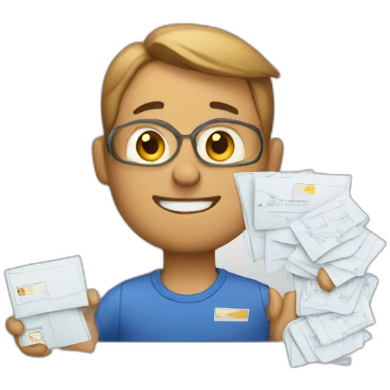 Man with postal letters emoji