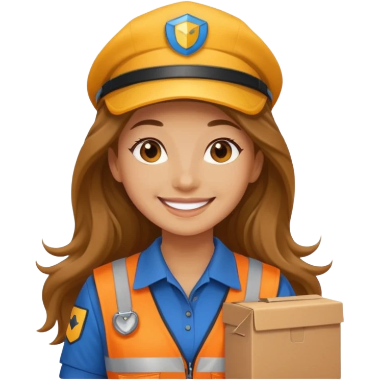 long haired courier woman emoji