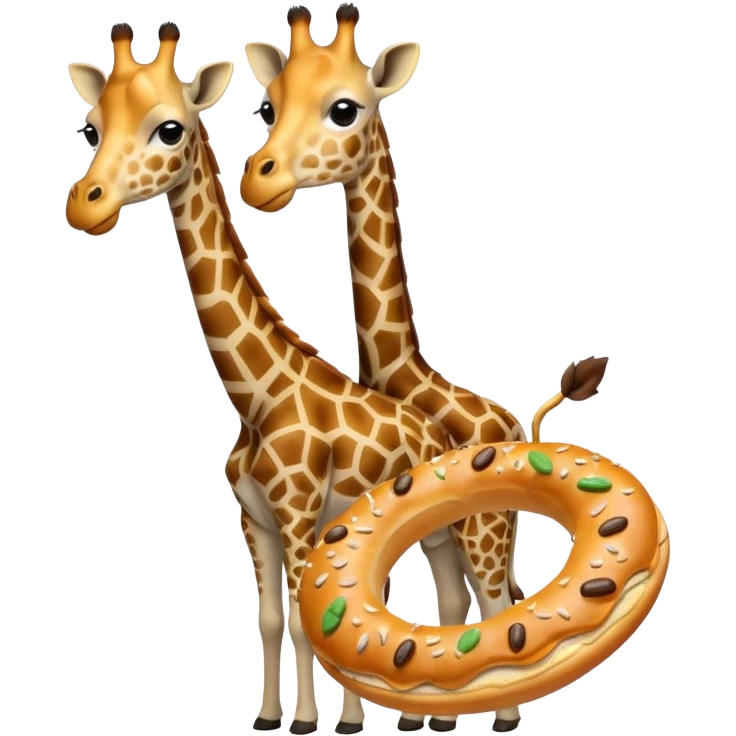 giraffe holding bagel emoji