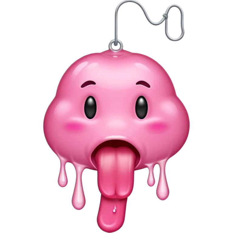 une lanque qui pend avec une goutte de bave emoji