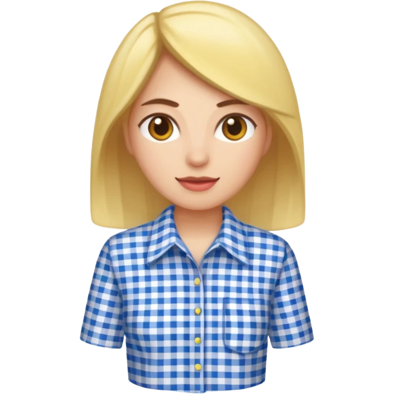 gingham shirt woman emoji