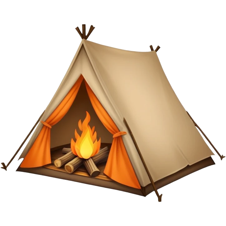 camping tent with campfire emoji