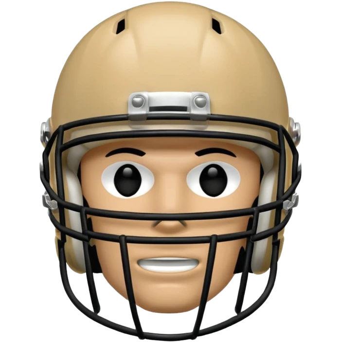 College football player helmet in light tan color  emoji