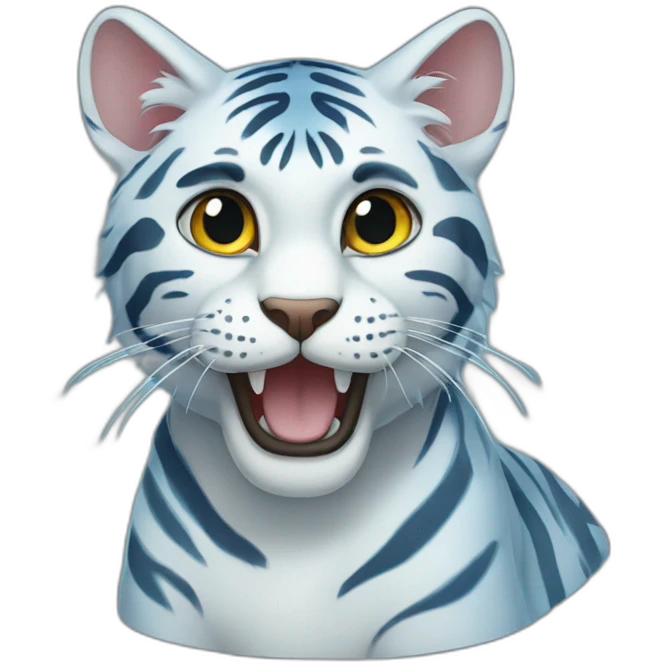 blue tiger cat emoji