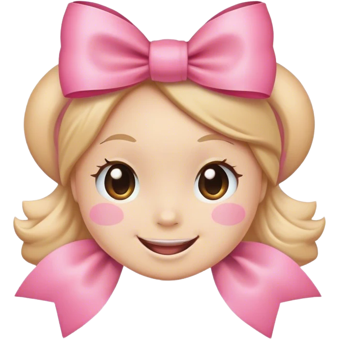 Pink bow emoji with face emoji