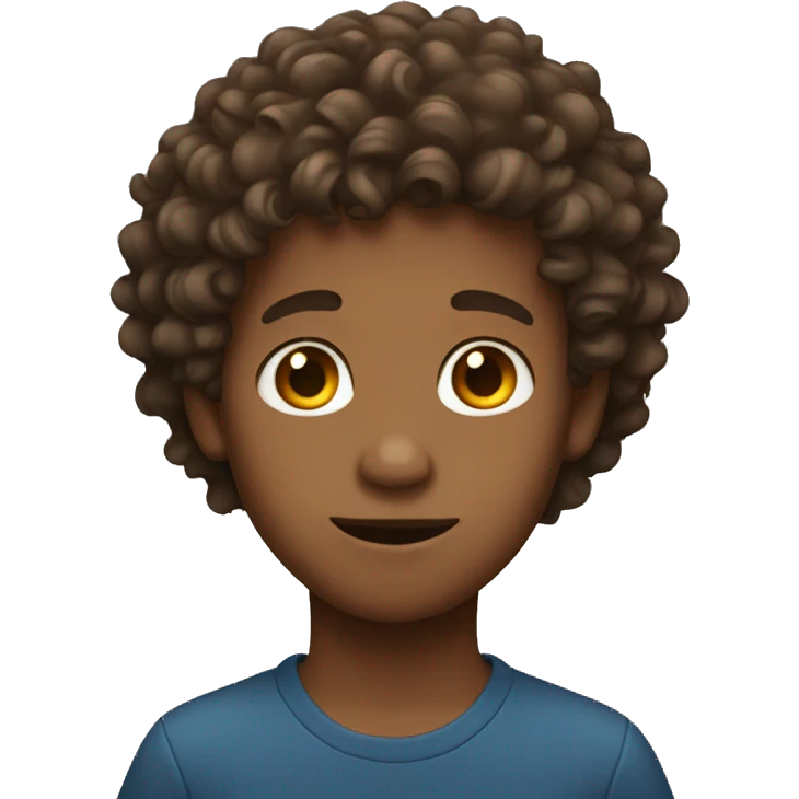 Boy with curly brown hair  emoji
