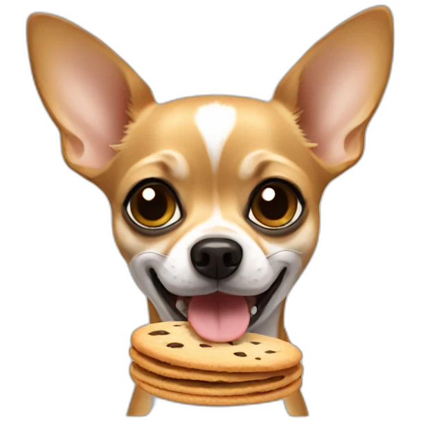 chihuahua eats cookies emoji