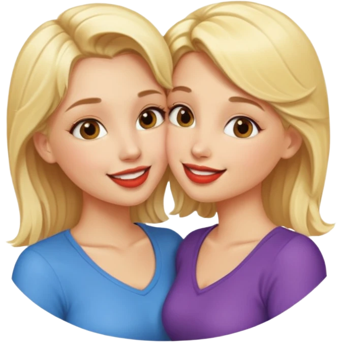 2 hot blonde girls kissing emoji