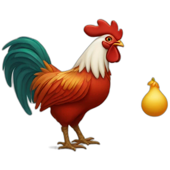 Santa Claus rooster emoji