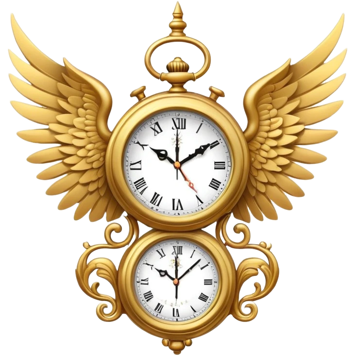 clock with wings, representing time flying emoji