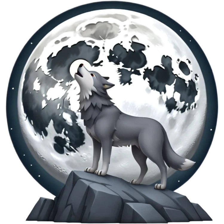 Howling at the moon emoji