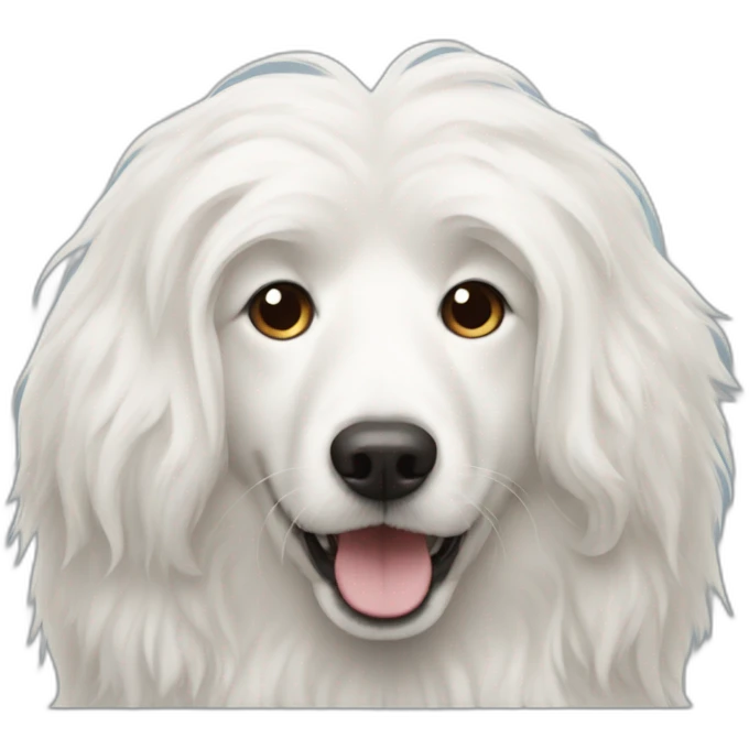 Long-haired white dog emoji