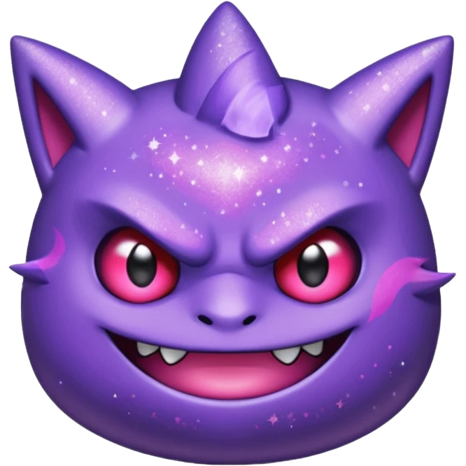 glitter purple and pink gengar emoji
