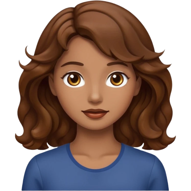 Mujer morena pelo ondulado emoji