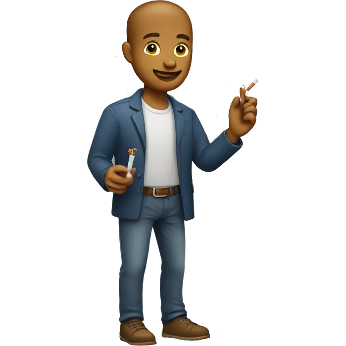 Man with carkey in his left hand and cigarette in right hand emoji