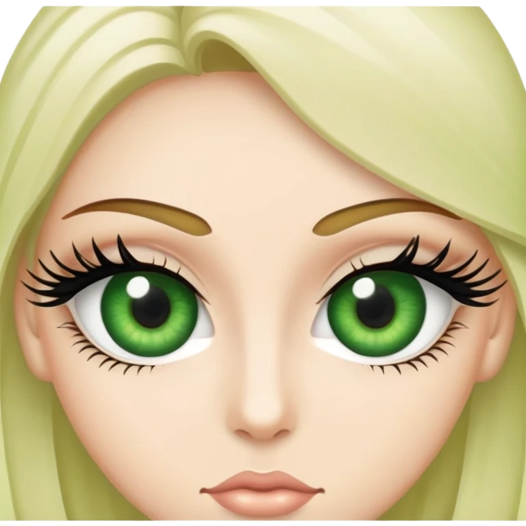 green eye with feminine eyelashes emoji