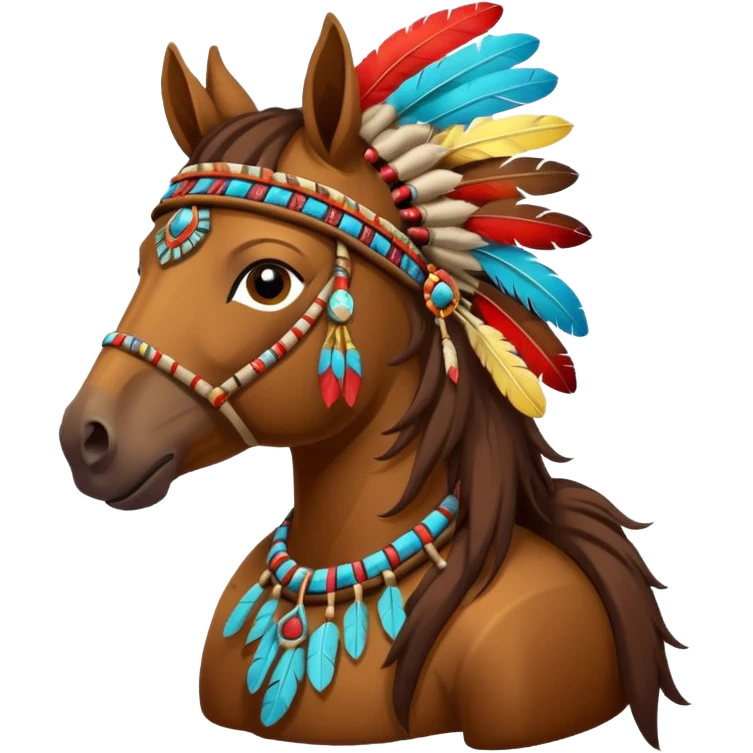 hourse in a Native American costume emoji