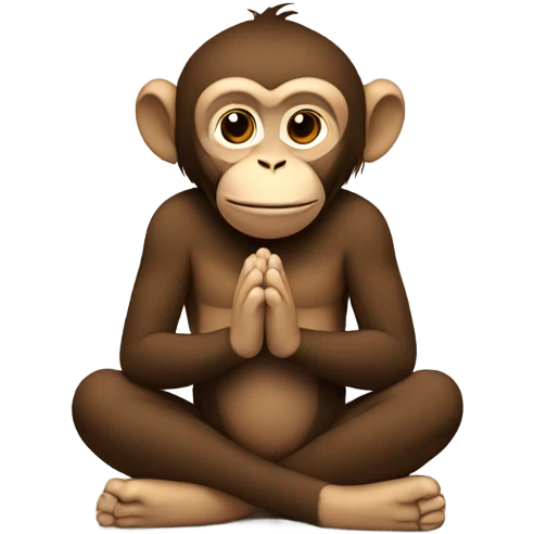 Monkey praying on mat  emoji