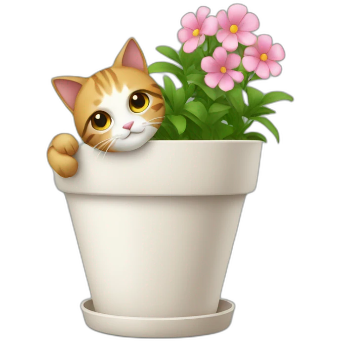 a cat in a flower pot emoji