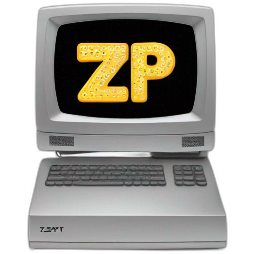 computer flat screen with letters "ZTP" displayed emoji