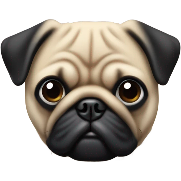 crea un emoji de un perro pug negro  emoji