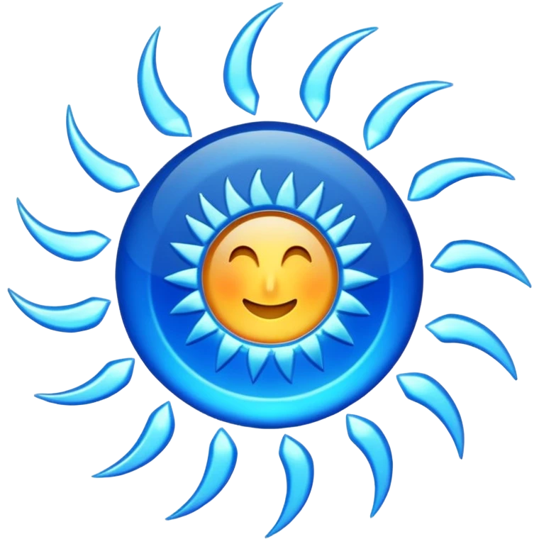 Rayos y centellas en expresión de alegría color azul emoji