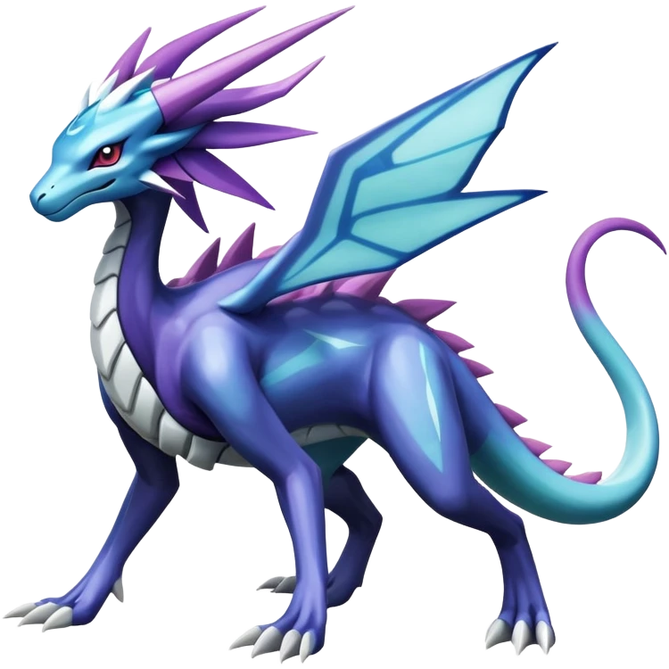 cool edgy shiny colorful Suicune-Dialga-Reptile full body emoji