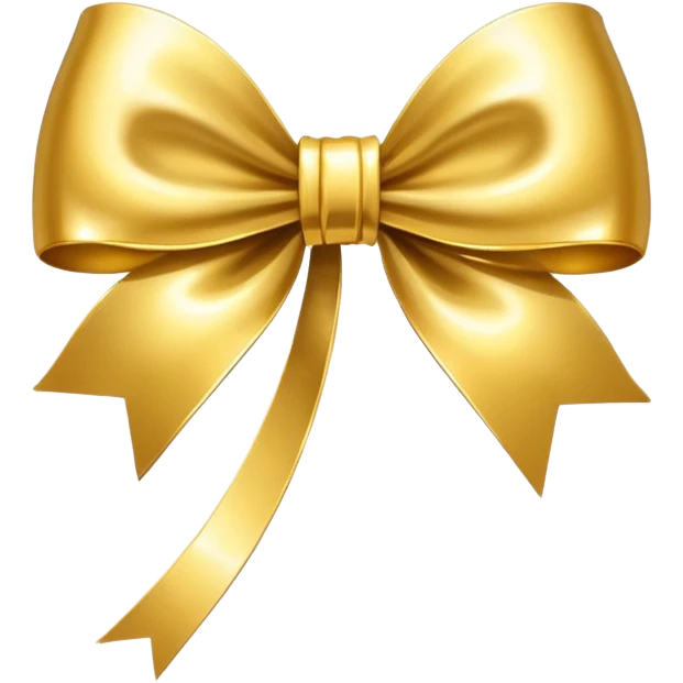 Golden bow with long length long ends  emoji