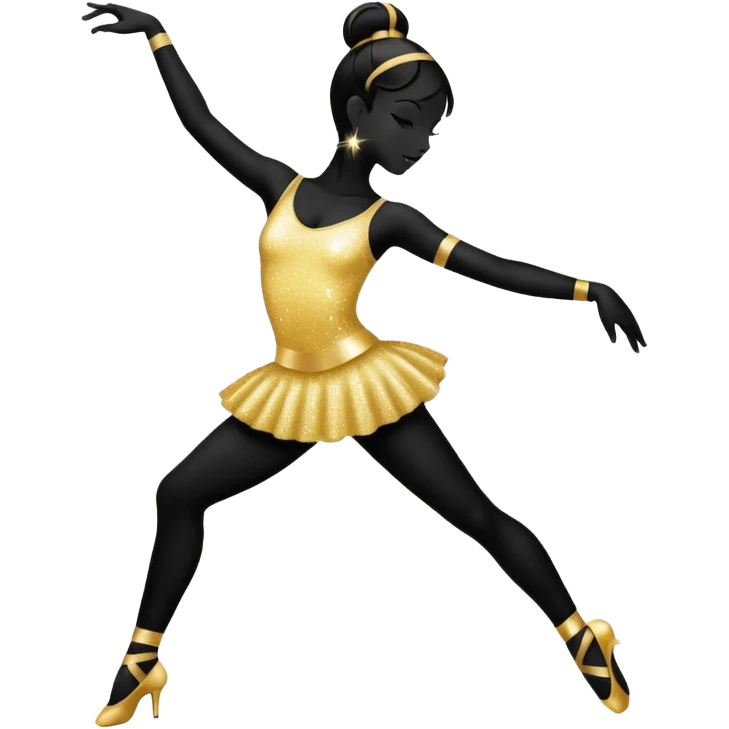 silhouette of a dancer with sparkles emoji