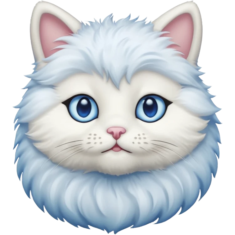White teddy cat with blue eyes emoji