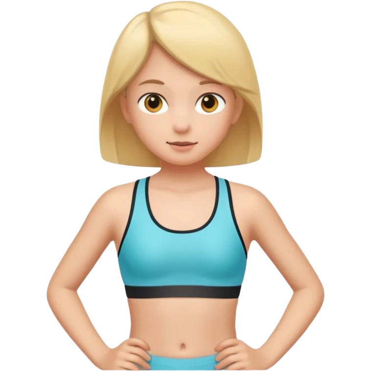 ten-year-old girl in a sports bra emoji