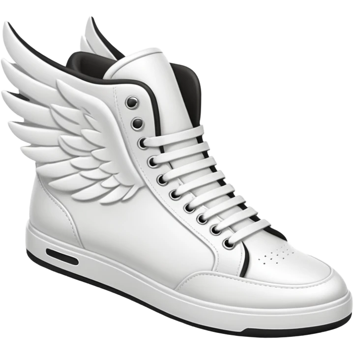 white sneaker with white wing, pointed slightly down emoji