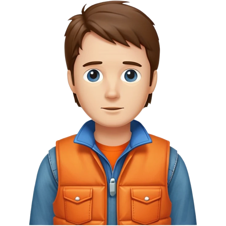 Marty McFly with orange vest and jeans emoji