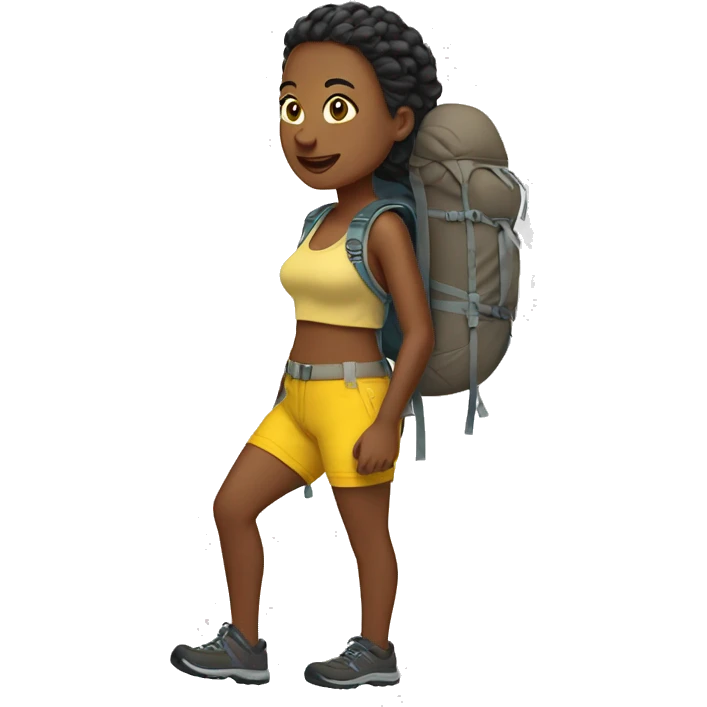 cynthia hiking in yellow shorts emoji