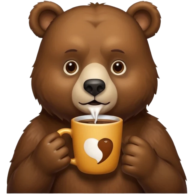 Bear drink coffee emoji