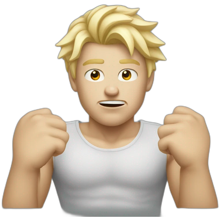 Mad white kid with blond hair emoji