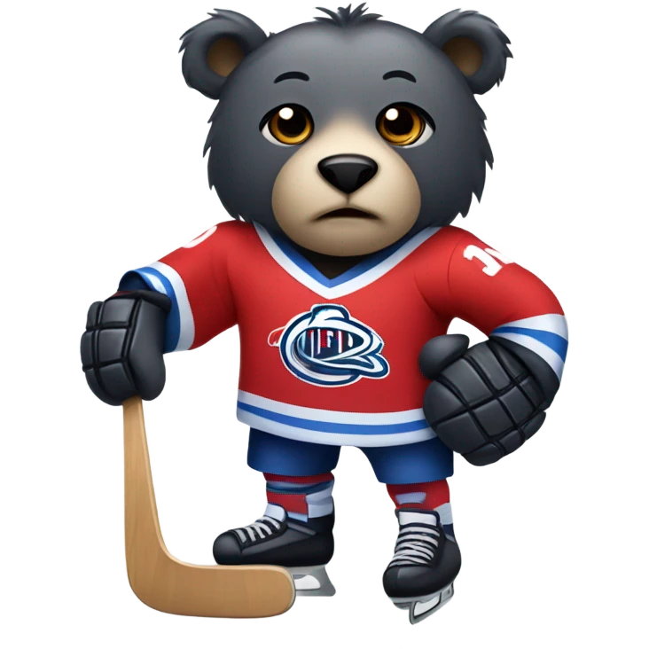 BEAR WEARING HOCKEY JERSEY  emoji