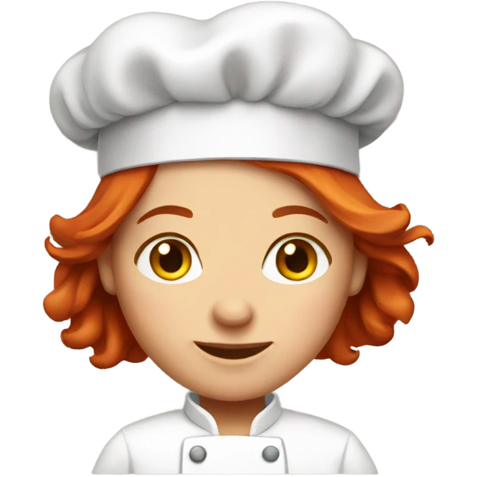 red haired female chef emoji