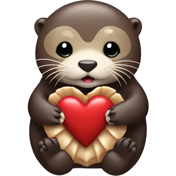 Sea otter holding a heart shell emoji