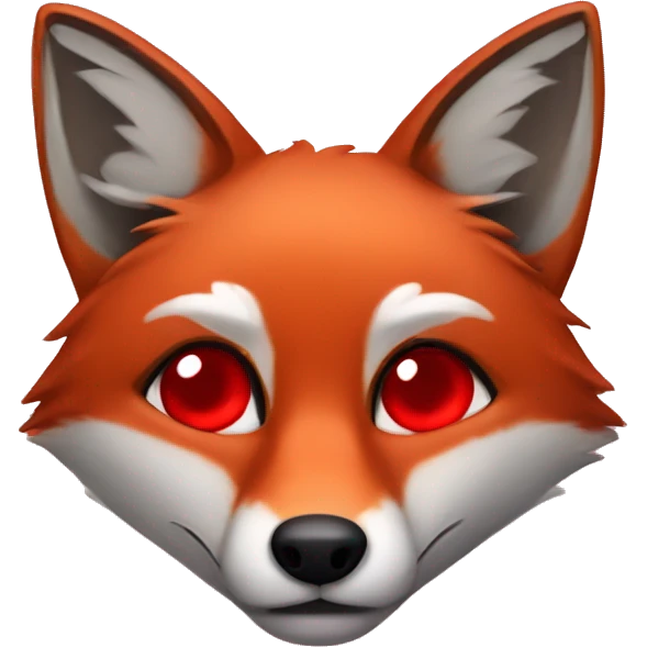 dark red fox face with tiny red heart instead of eyes emoji