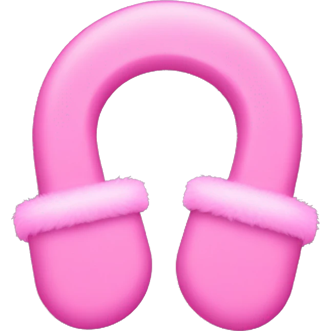 fuzzy pink handcuffs emoji