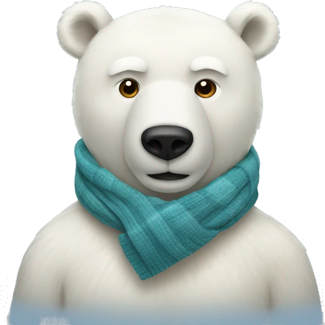 a polar bear with a scarf emoji