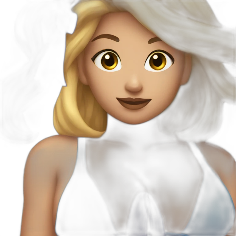 Slim-Thicc caucasian woman swimsuit posing emoji