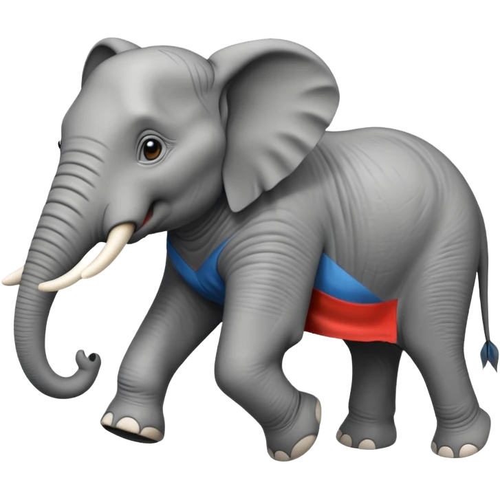High resolution of a running elephant emoji