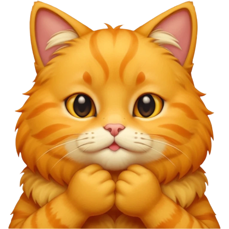 Yellow Cat holding his chin  emoji